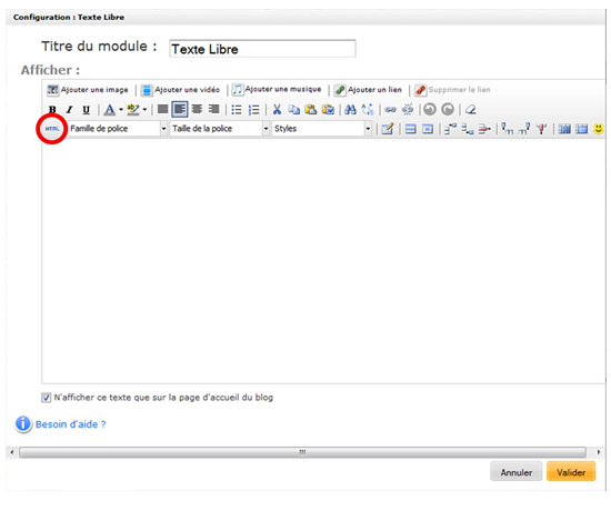 Editeur HTML on-line